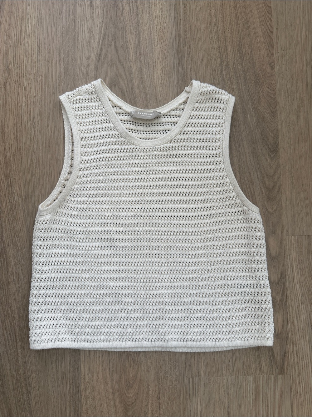 Everlane Cream Crocheted Sleeveless Tank Top